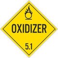 Nmc Oxidizer 5.1 Dot Placard Sign, Pk100, Material: Adhesive Backed Vinyl DL14P100